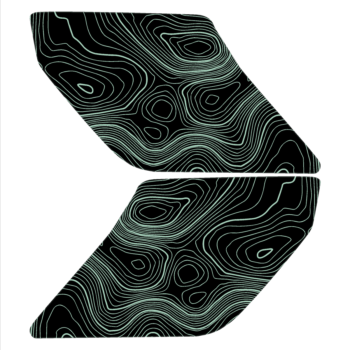 Topo Interior Sun Visor Overlays (Printed Series) - 2021+ Bronco (NO Homelink)