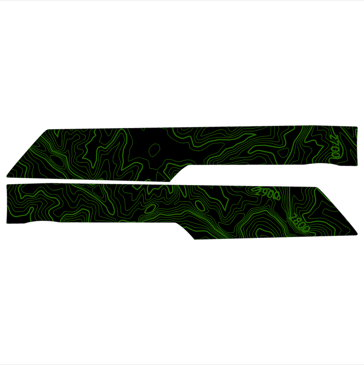 Topo Rear Interior Upper Door Card Insert Overlays (Printed Series) - 2021+ Bronco 4 Door