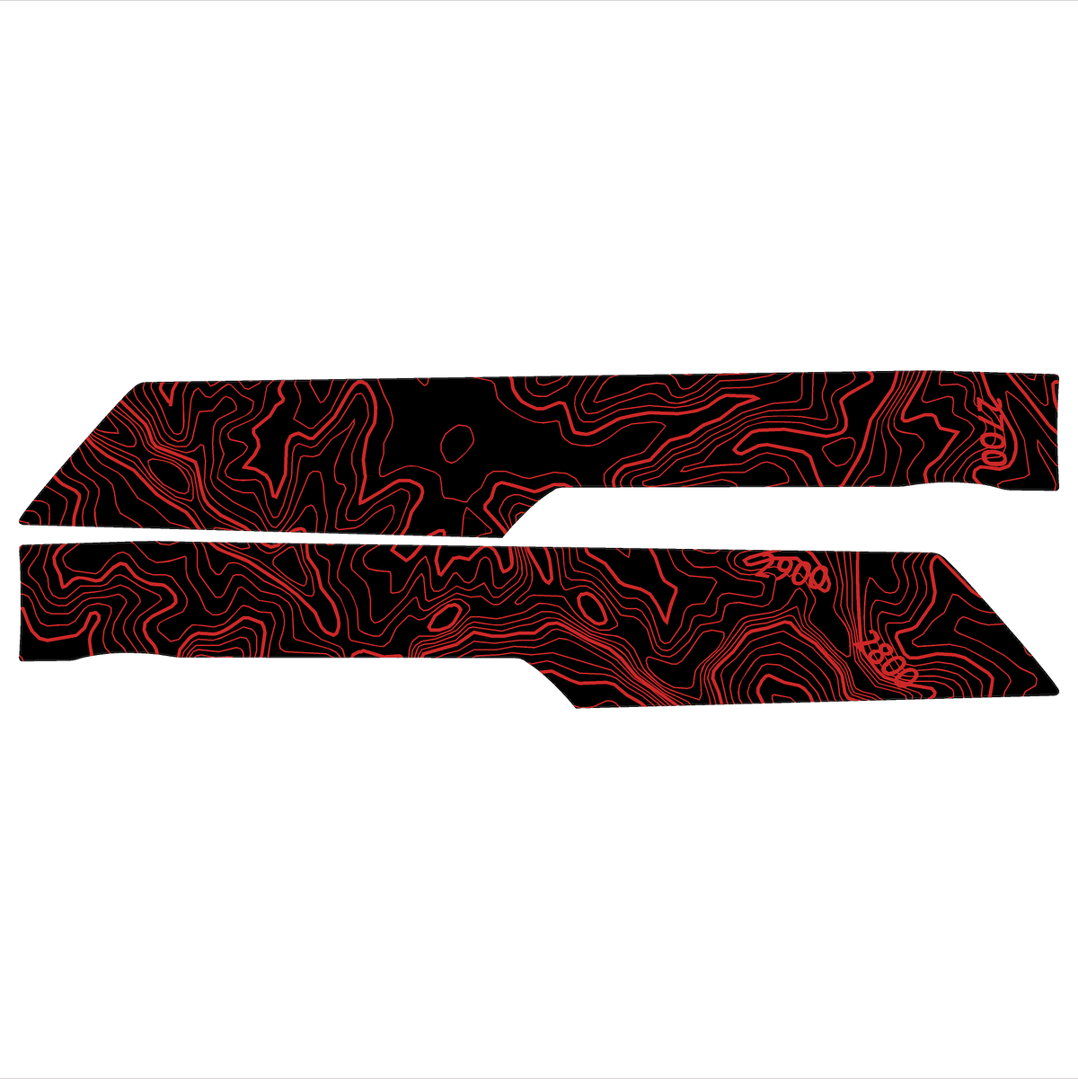 Topo Rear Interior Lower Door Card Insert Overlays (Printed Series) - 2021+ Bronco 4 Door