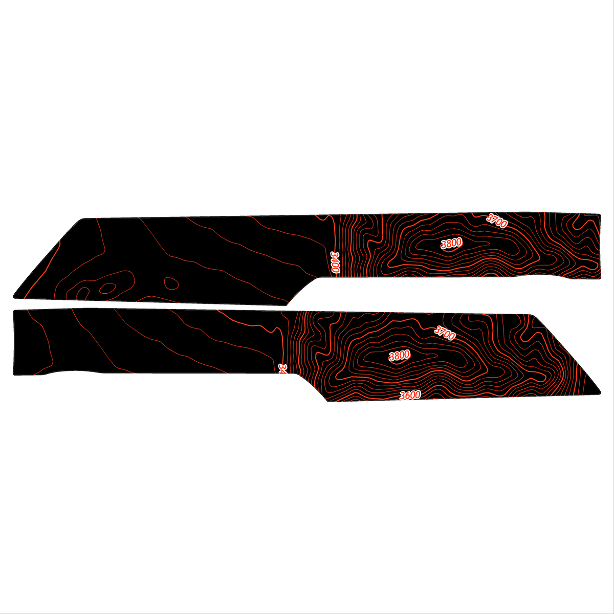 Topo Rear Interior Lower Door Card Insert Overlays (Printed Series) - 2021+ Bronco 4 Door