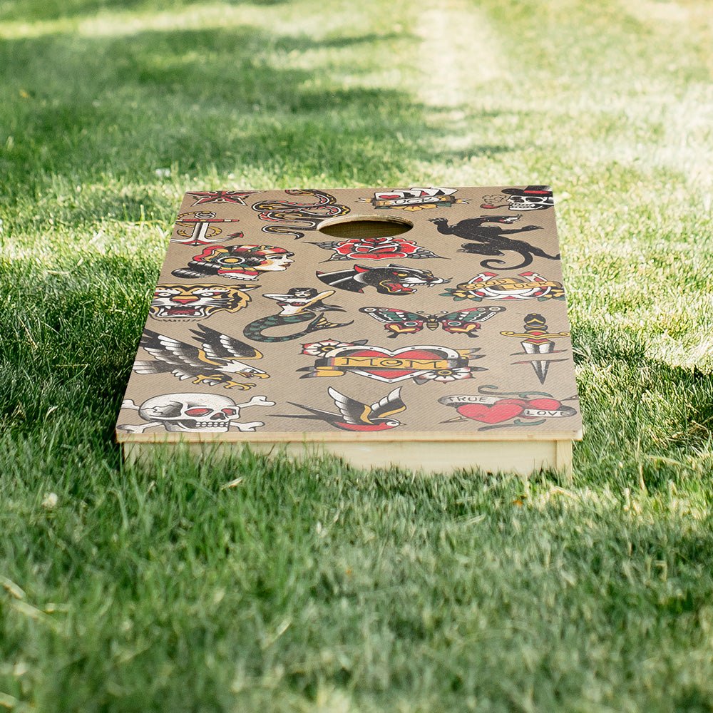 Trad Tattoo Art Star Cornhole Boards