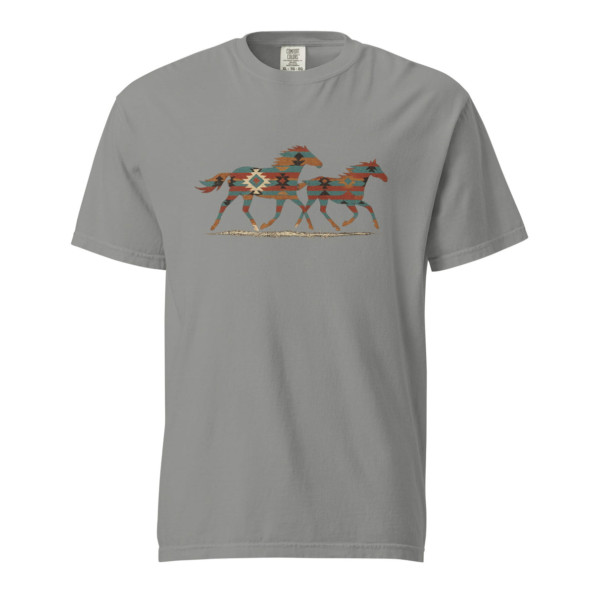Tribal Running Horses Heavyweight T-Shirt