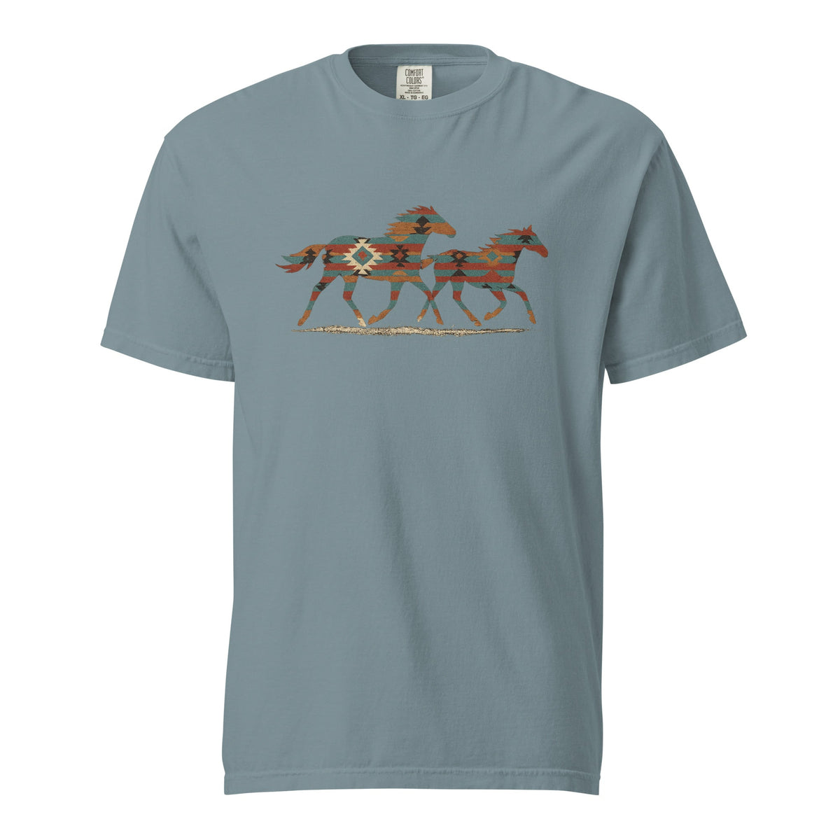 Tribal Running Horses Heavyweight T-Shirt