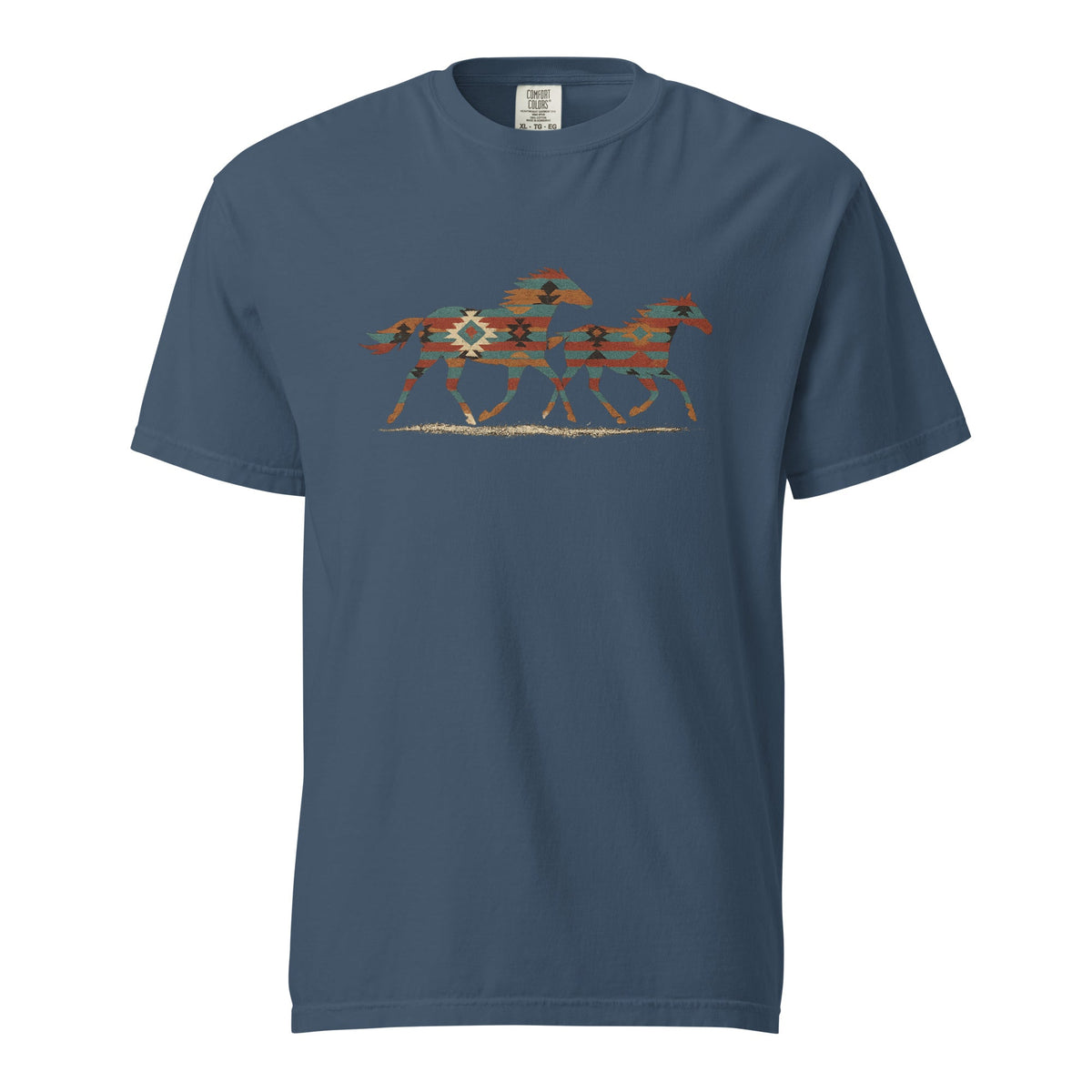 Tribal Running Horses Heavyweight T-Shirt
