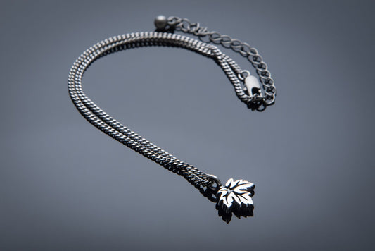 Leaf of Life Necklace - Sterling Silver Choker Charm