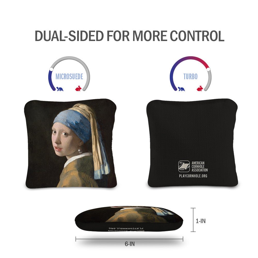 Vermeer's Girl With Pearl Earring Synergy Pro Cornhole Bags