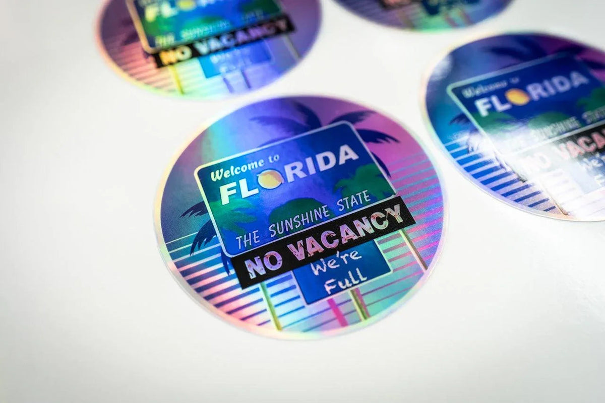 Welcome to Florida No Vacancy We're Full Sticker 3.5"