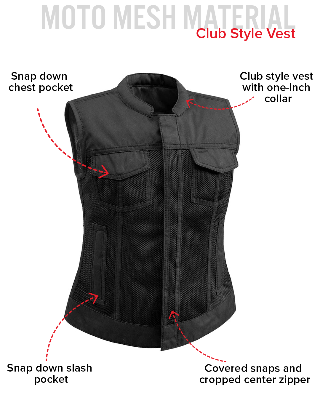Jessica Moto Mesh Women's Motorcycle Vest