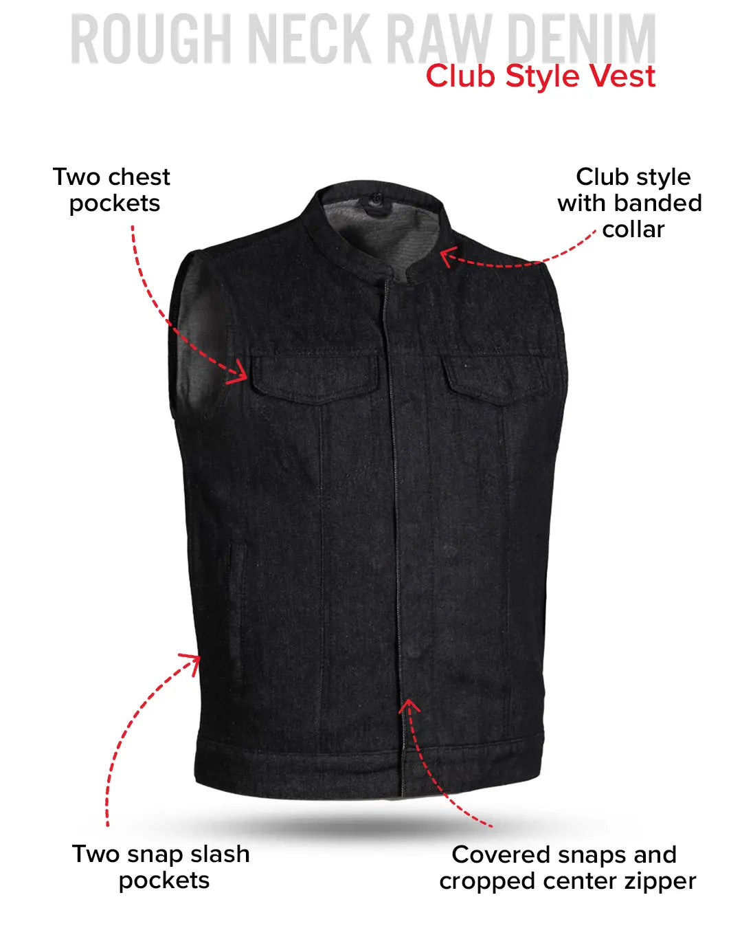 Kershaw Men's Motorcycle Denim Vest