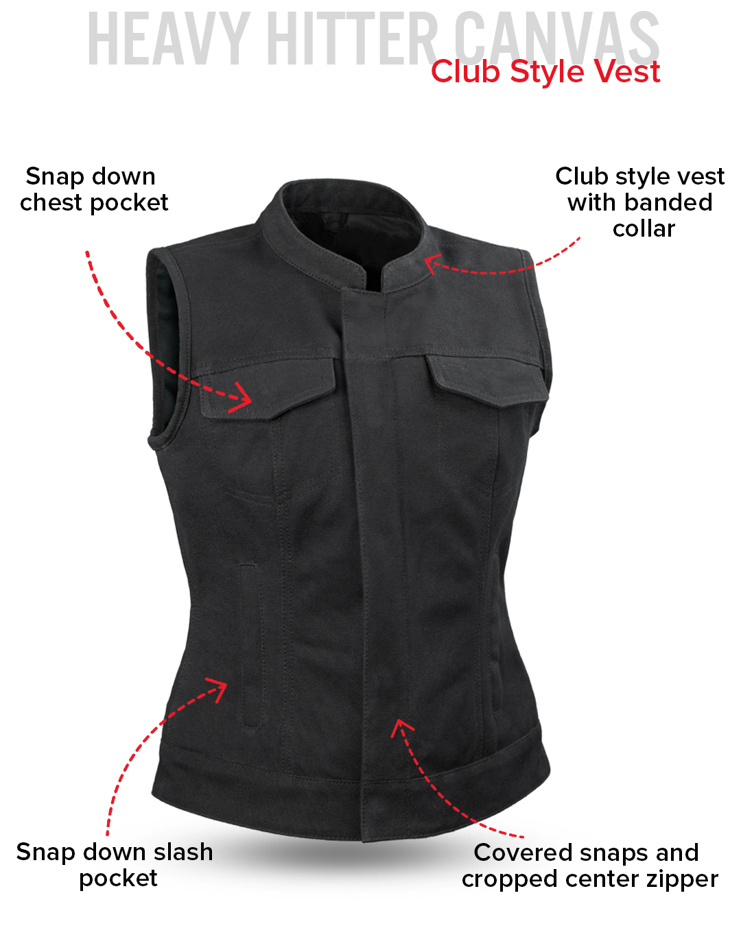 Ludlow Women's Motorcycle Canvas Vest
