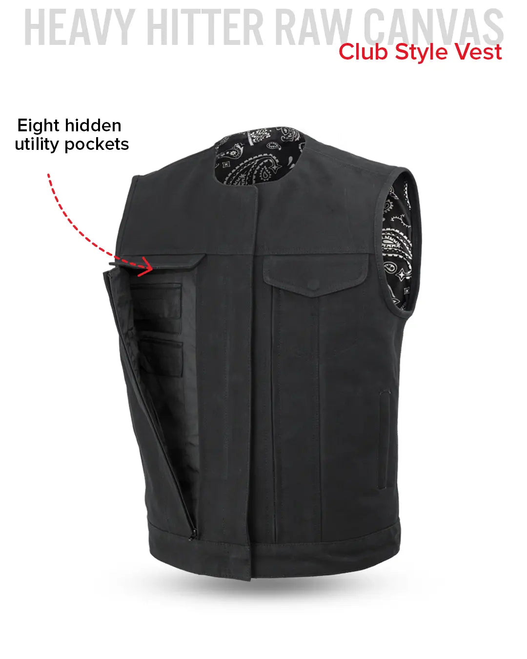 Fairfax V2 Men's Motorcycle Canvas Vest