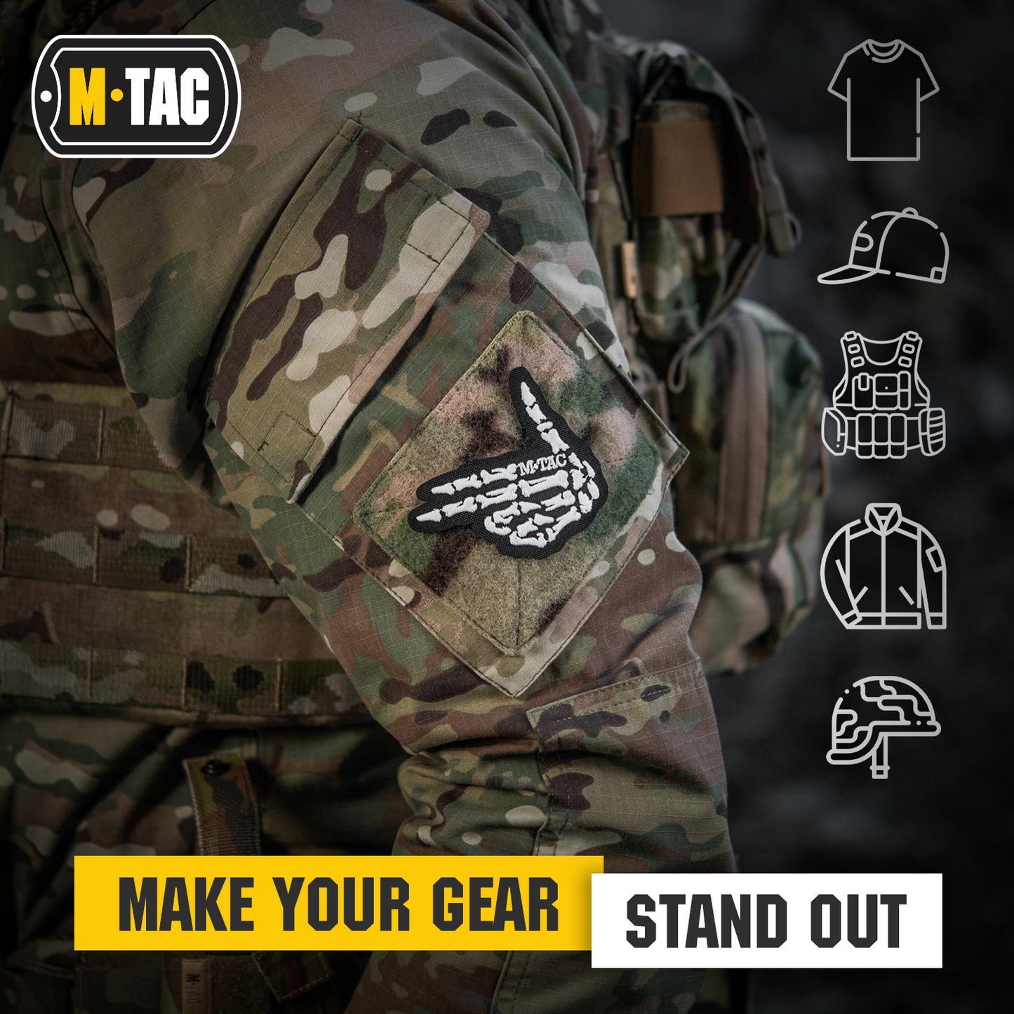 M-Tac GITD Patch Skeleton Shooter (Embroidered)