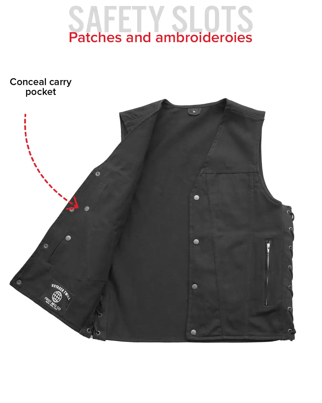 Lone Star Men's Motorcycle Twill Vest