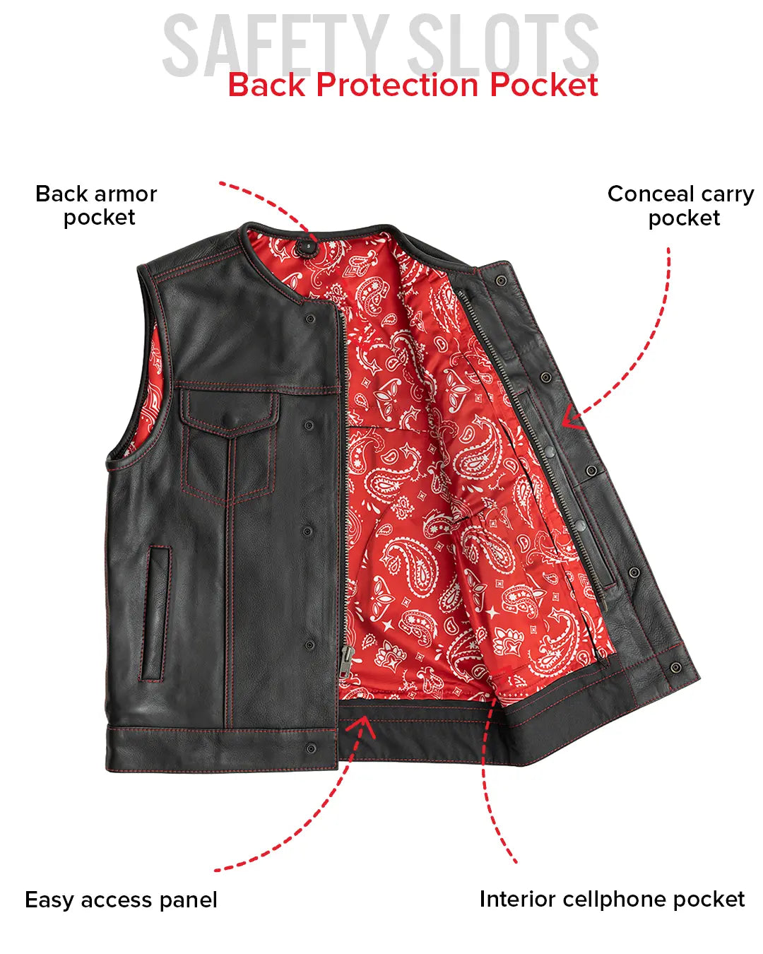Bandit Men's Leather Motorcycle Vest