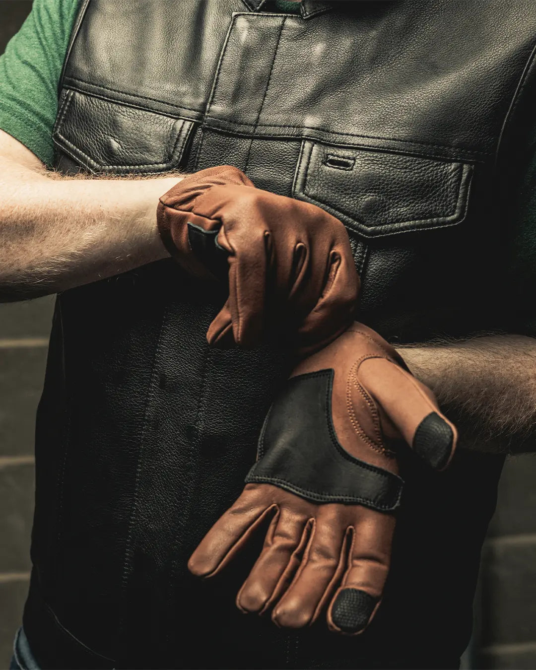 Roper DBL Palm Men's Motorcycle Leather Gloves