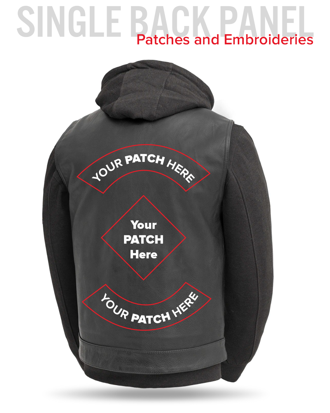 Kent Men's Motorcycle Leather Vest and Hoodie