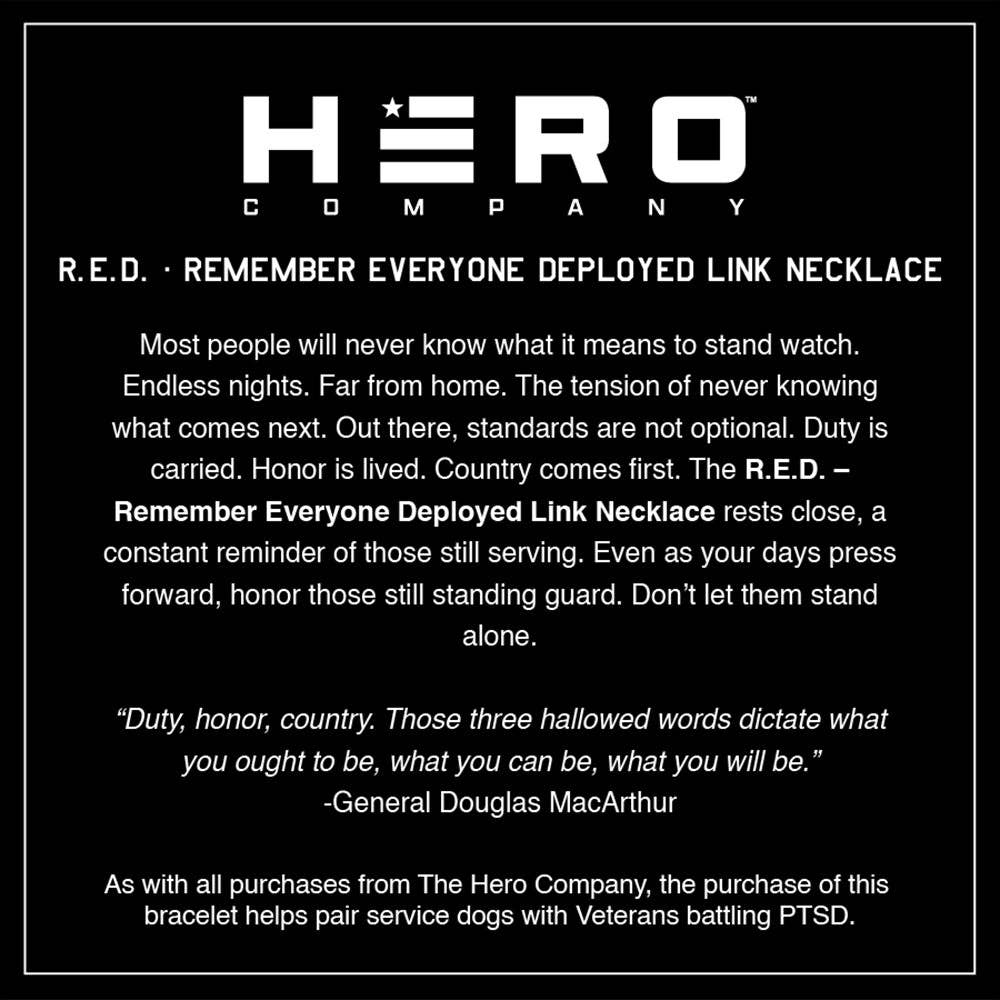 R.E.D. Remember Everyone Deployed Silver Necklace -Faire