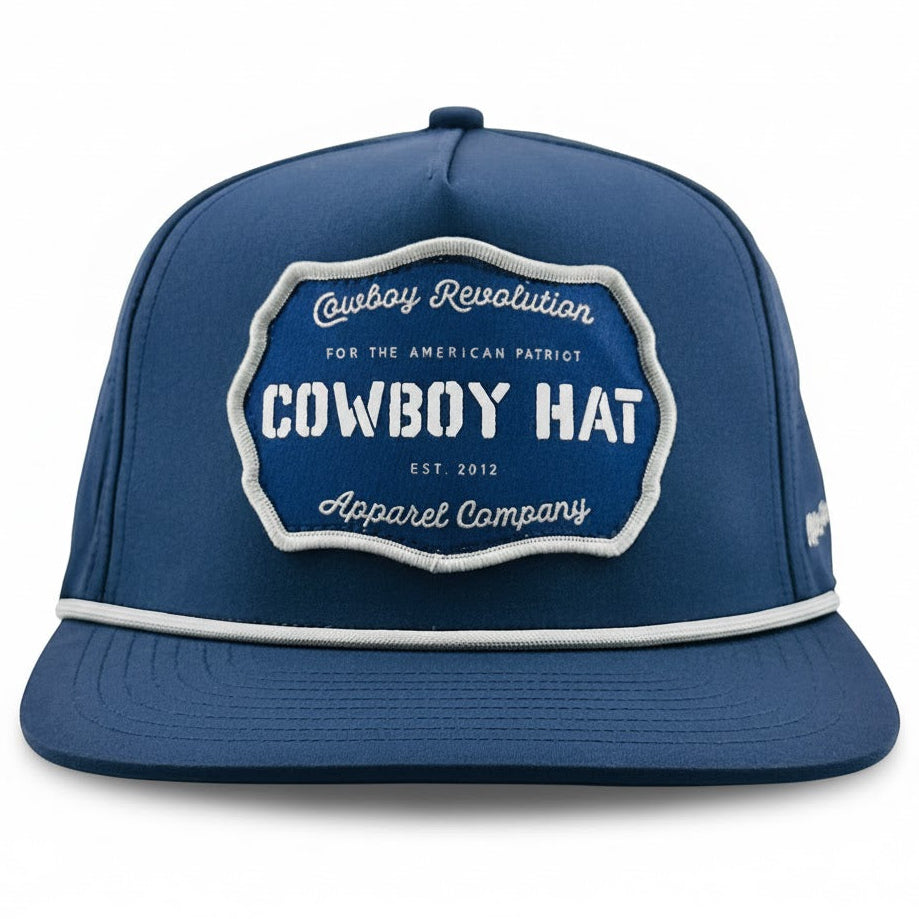 “Cowboy Hat” Performance Patch Rope Hat - Navy Blue