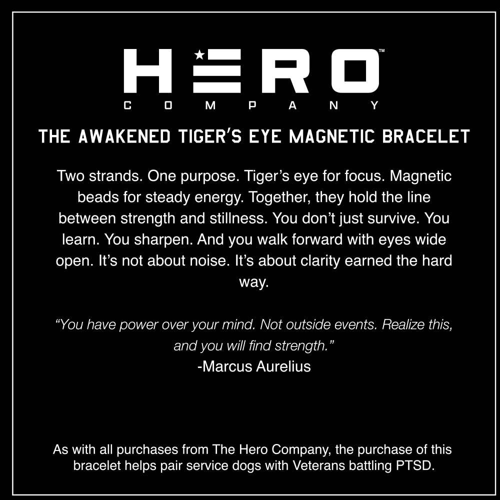 Guardian Tiger's Eye Titanium Magnetic Bracelet: Helps Pair Veterans With A Service Dog Or Shelter Dog