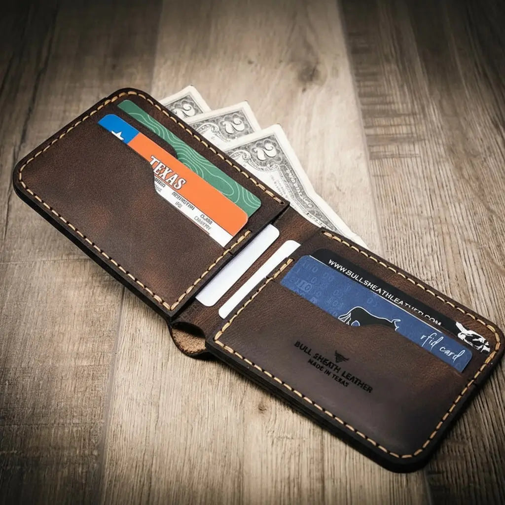 Rio Grande Bifold Wallet - Full Grain Leather | Handmade in Texas