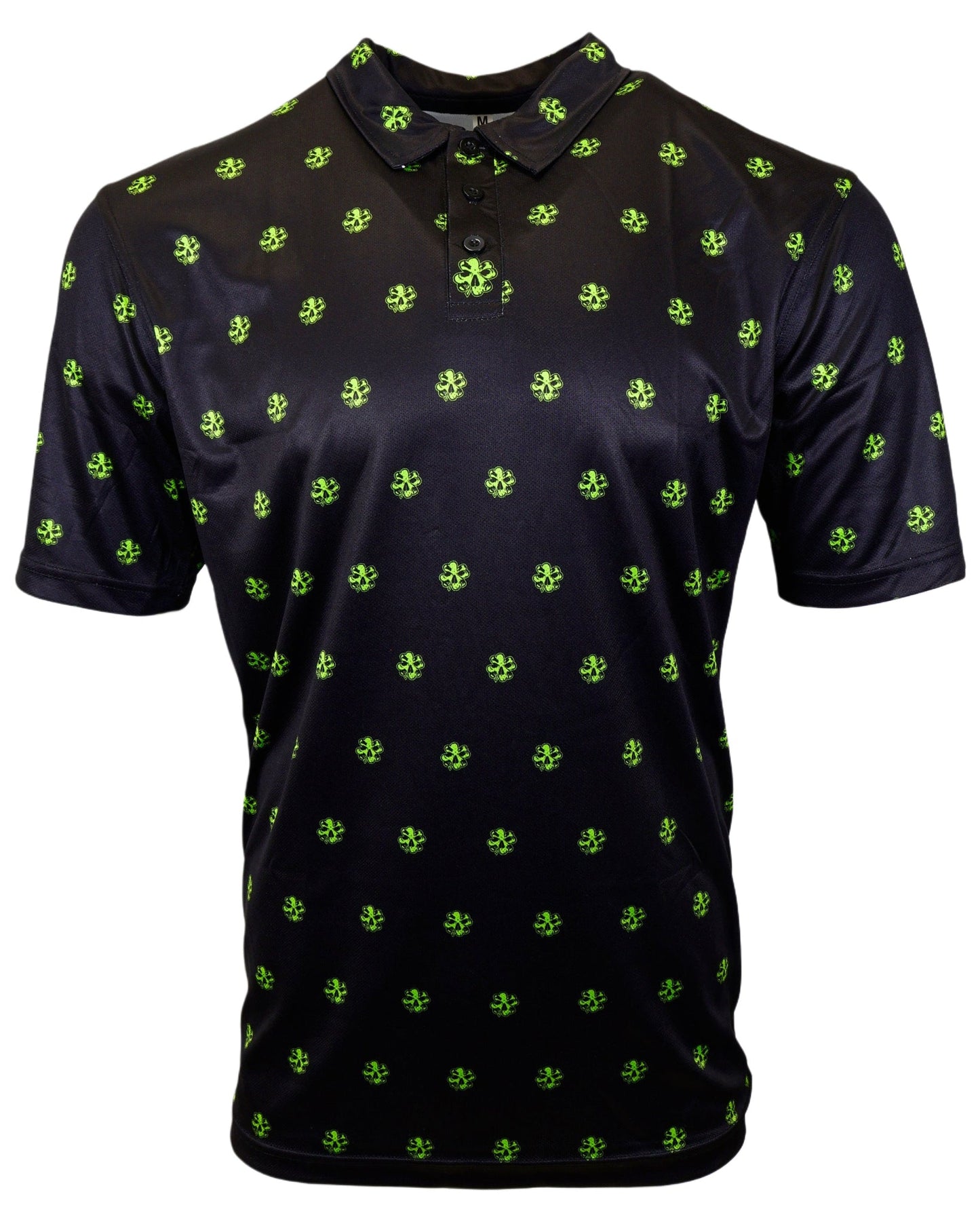 Clover Skull Patterned Performance Polo