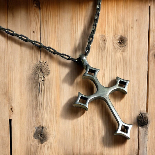 Gothic Medieval Cross Necklace - Bronze