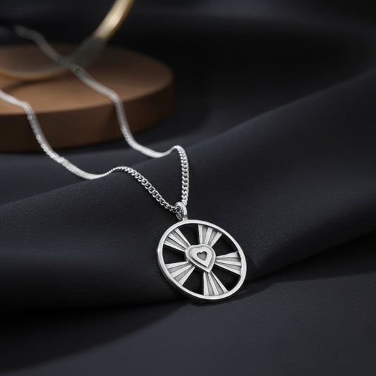 LOVE Shining Heart Necklace - Sterling Silver