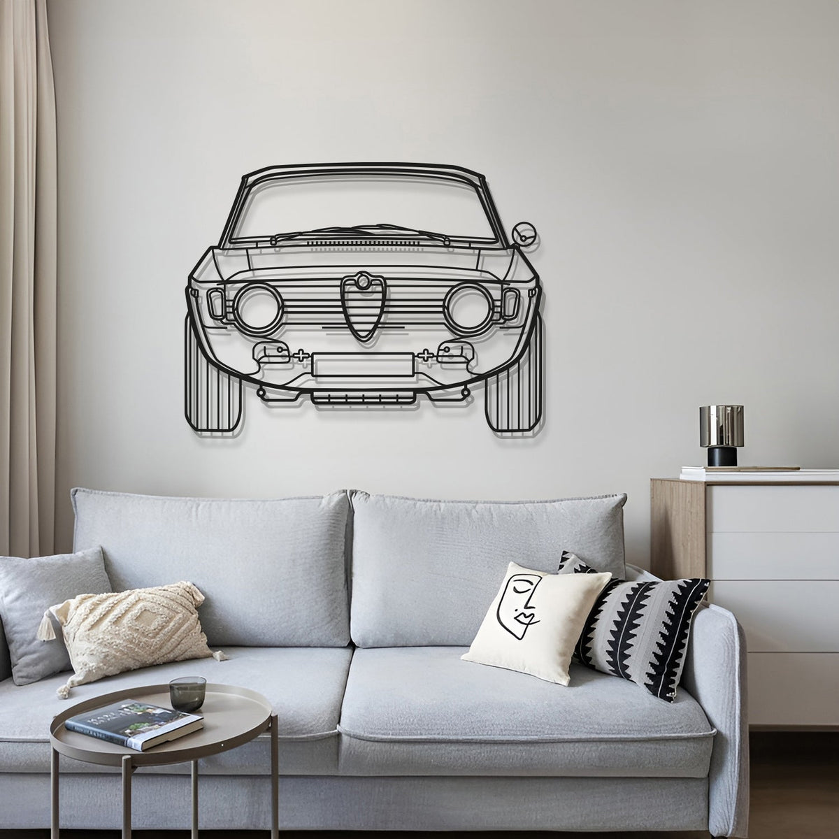 1967 Giulia Front View Metal Car Wall Art - MT0092