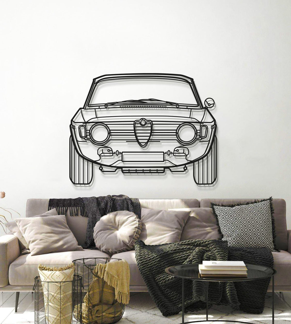 1967 Giulia Front View Metal Car Wall Art - MT0092