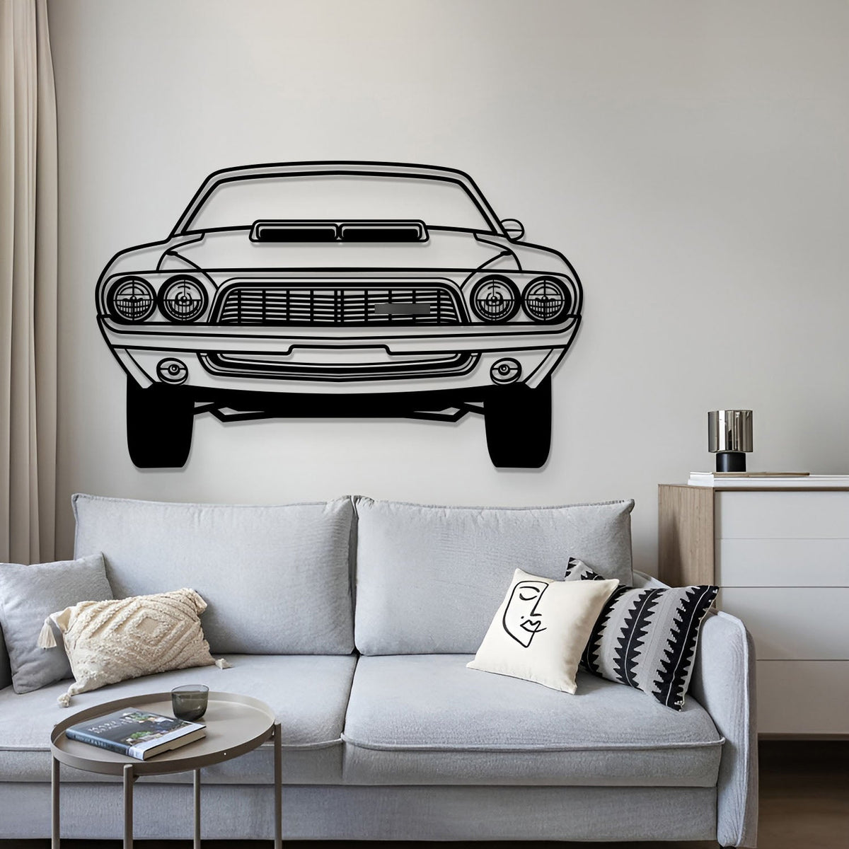 1972 Challenger Front View Metal Car Wall Art - MT1338