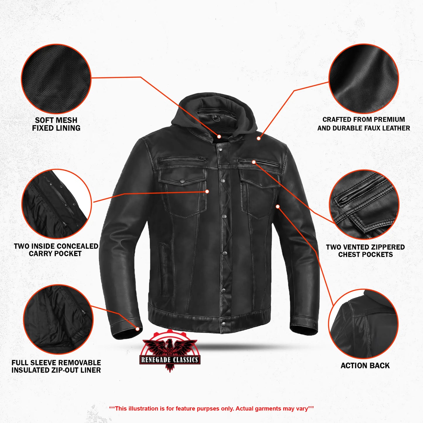 DarkMuse Men’s Leather Motorcycle Jacket