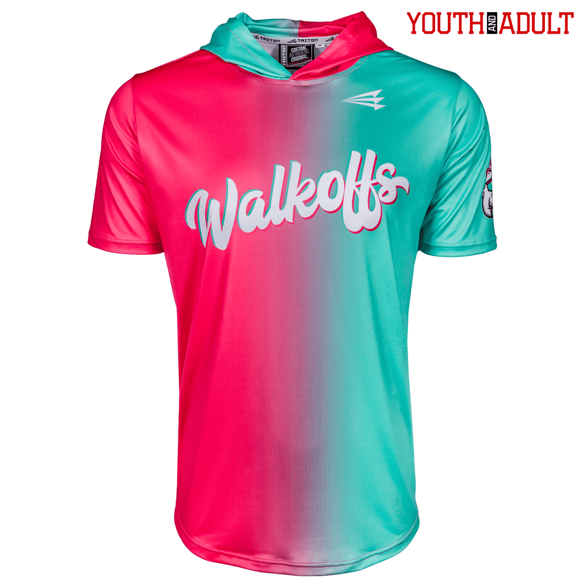 Watermelon Walkoffs Baseball HyperMAX Short Sleeve Hoodie