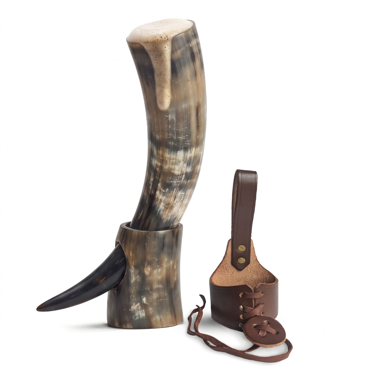 Drinking Horn Bundle with Stand & Holster