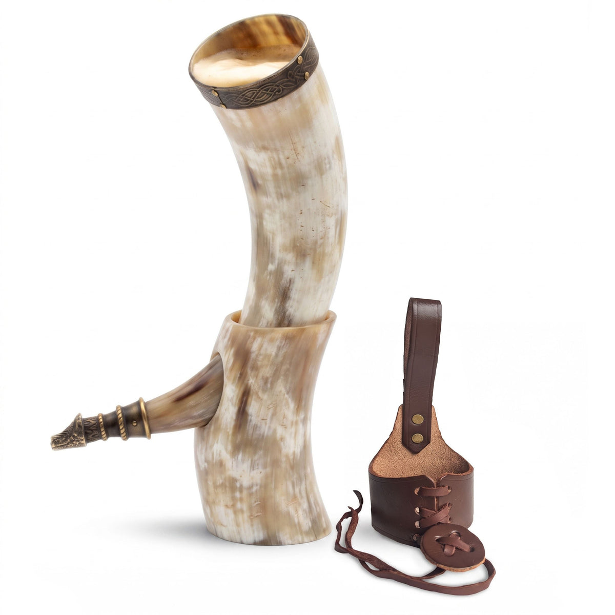 Drinking Horn Bundle with Stand & Holster