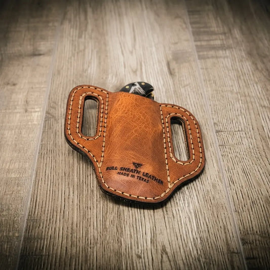 Custom Leather Knife Sheath - Chestnut Brown