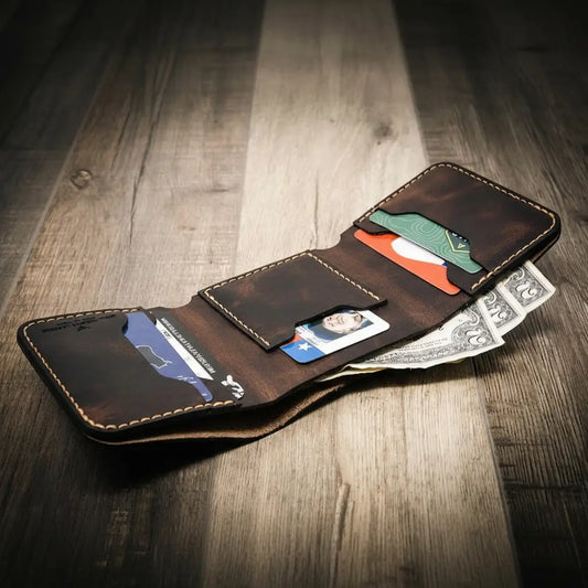 The Trinity Trifold Wallet - Walnut Brown