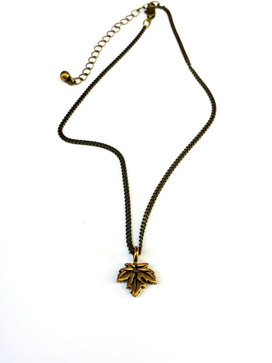 Leaf of Life Necklace - Bronze Choker Charm