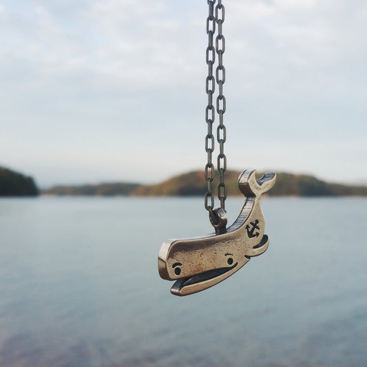 PEACE Old Soul Whale Necklace - Bronze