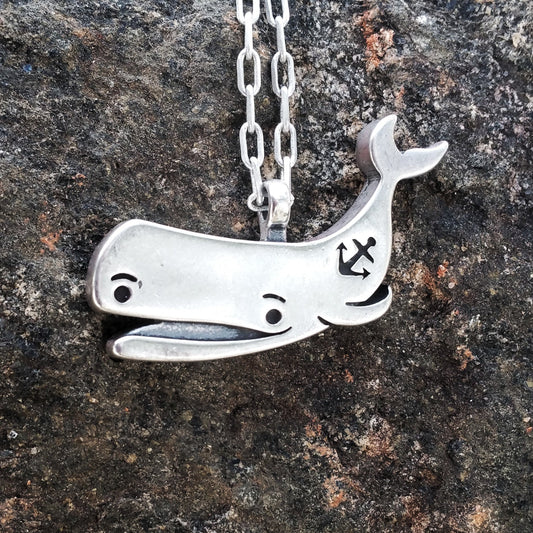 PEACE Old Soul Whale Necklace - Sterling Silver