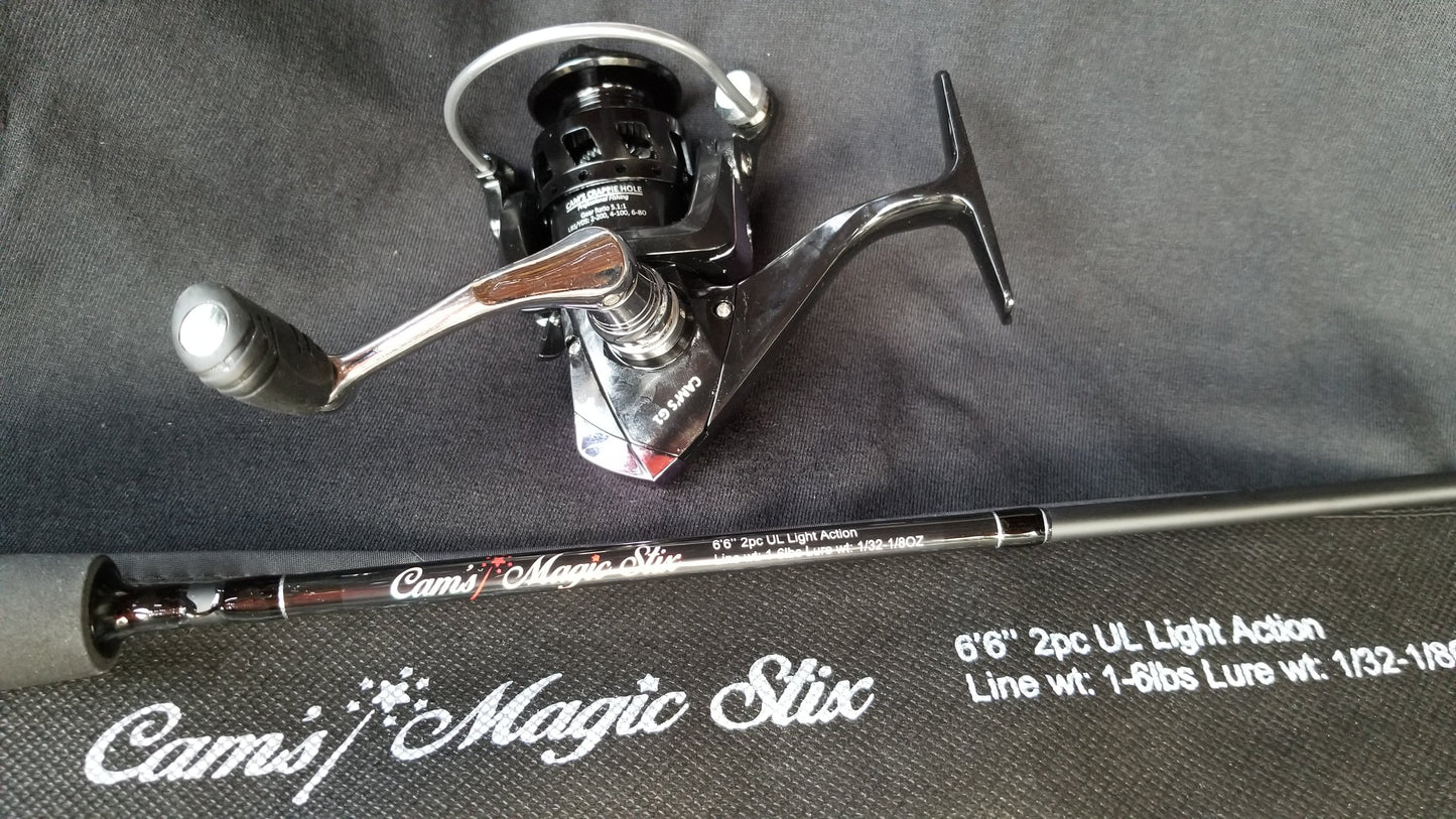 Cam's "Black Onyx" Magic Stik (10+1) BB 6'6 Rod and Reel Combo