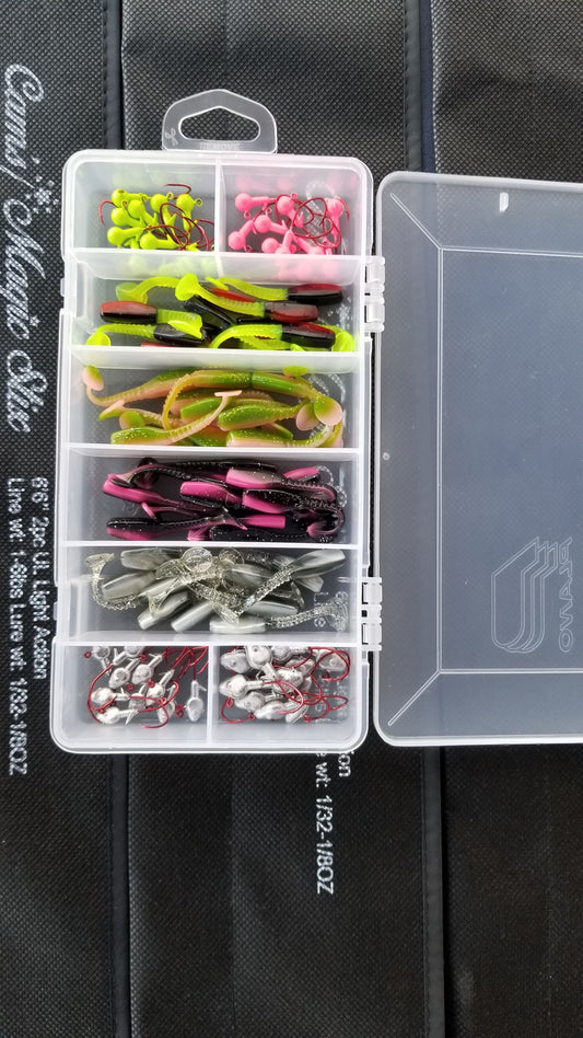 Cam's Complete "2" Swim Vibrating Paddle Tail Shad with (Bite Juice) Starter Assortment Package Kit
