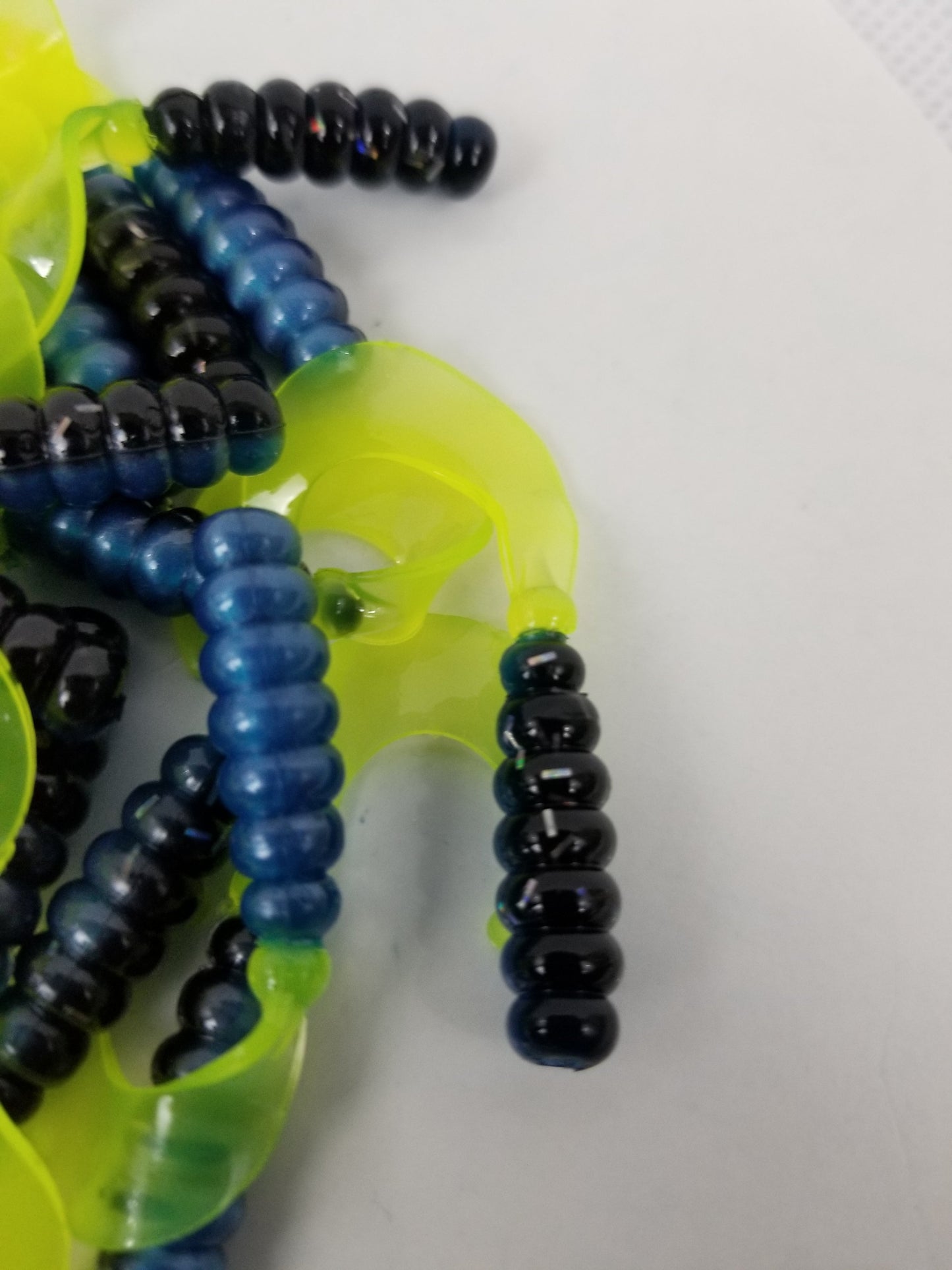 Cam's 2"(HOLOGRAM FLAKE)  Curly Tail Grub 35pc Blue Black & Chartreuse Curly Tail Crappie Soft Jigs  [A Cam's Exclusive]