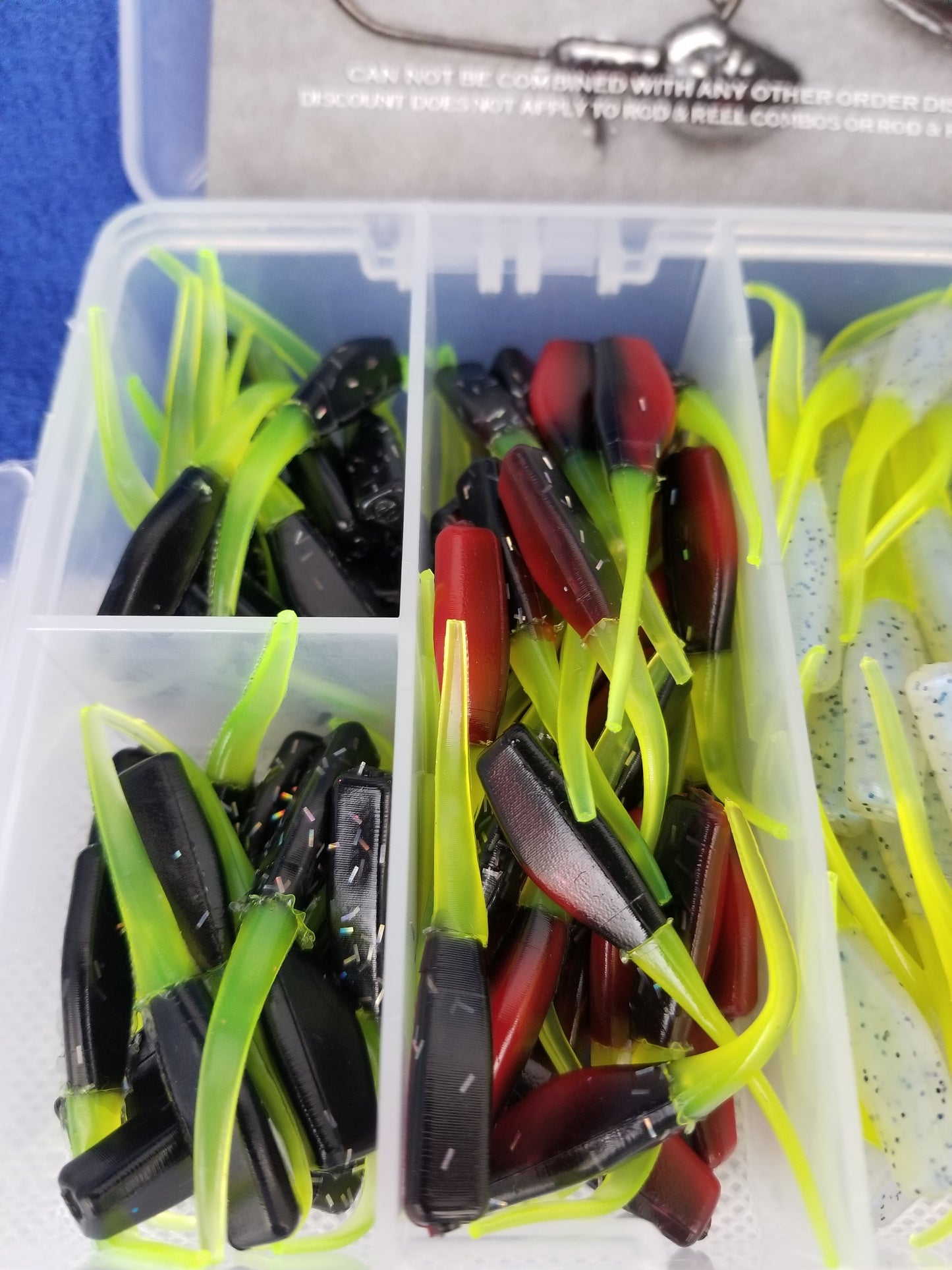 Cam's Complete All Plastic  Curly Tail & Stinger Shad [Hologram Flake] Assortment Package Kit