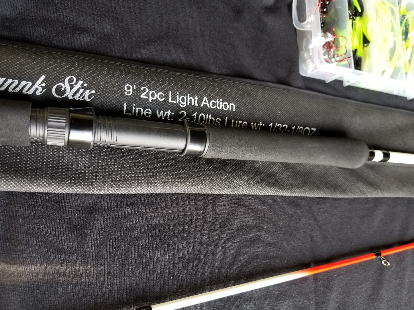 Cam's 9ft. 2pc. Yaannk Stik + 7 (BB)  Cam's Xtralite Reel + Plastics and Hooks Kit