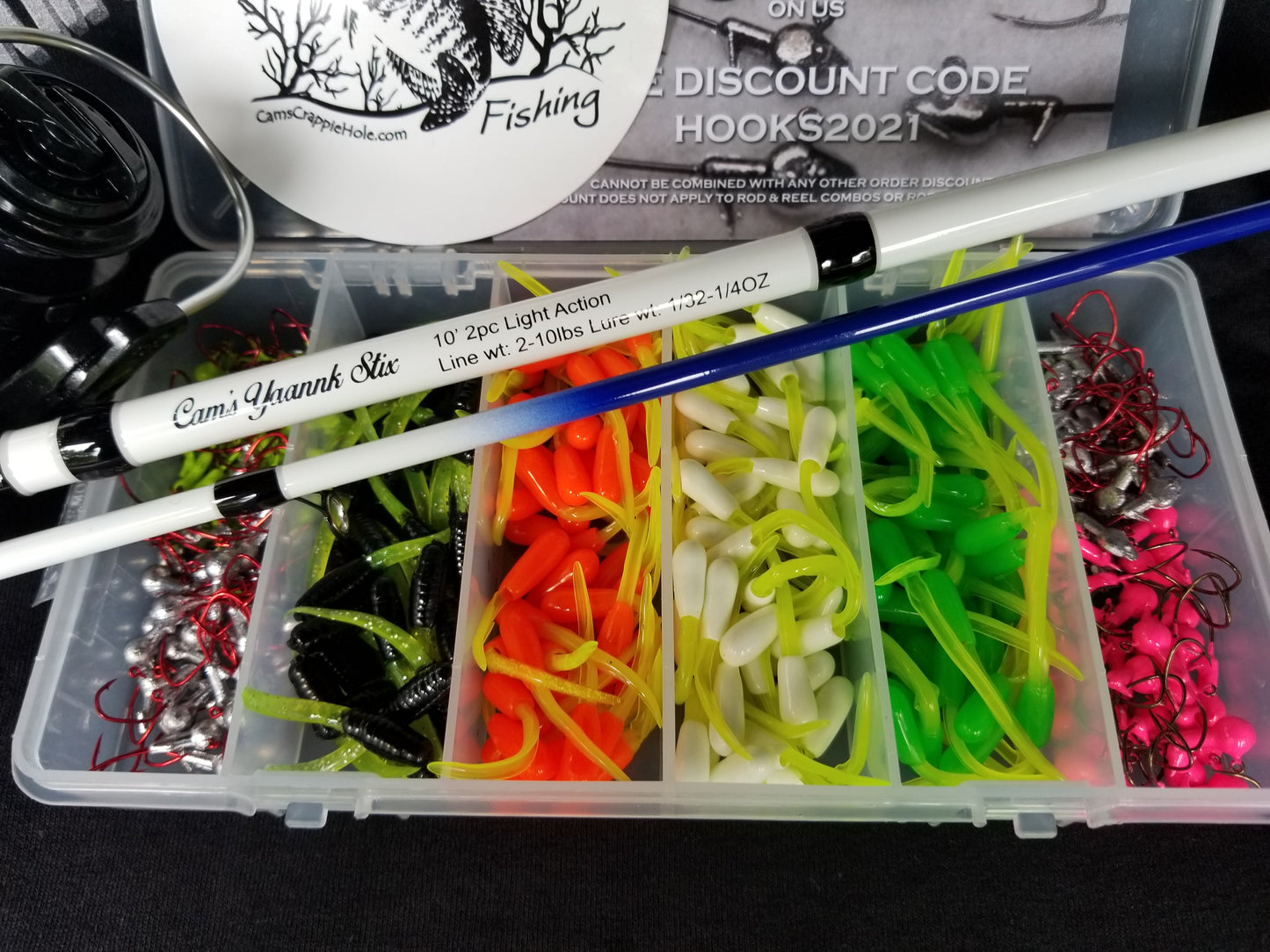 Cam's 10ft Yaannk Stick Combo Rod and Reel  1.5" Stinger Kit