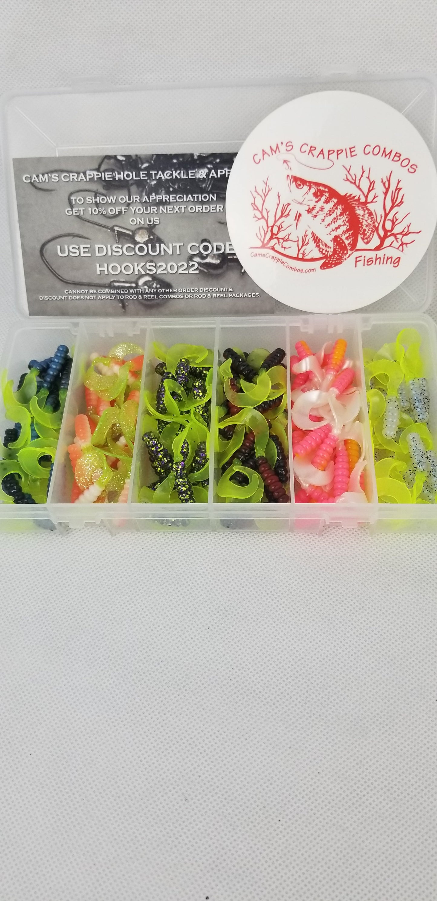 Cam's 3 in 1 Kit Combo [270pc.] Hand Painted Assortment "Nasty Bend Hooks" & All Plastic Curly Tail & Stinger Shad [Hologram Flake] Assortment Kit