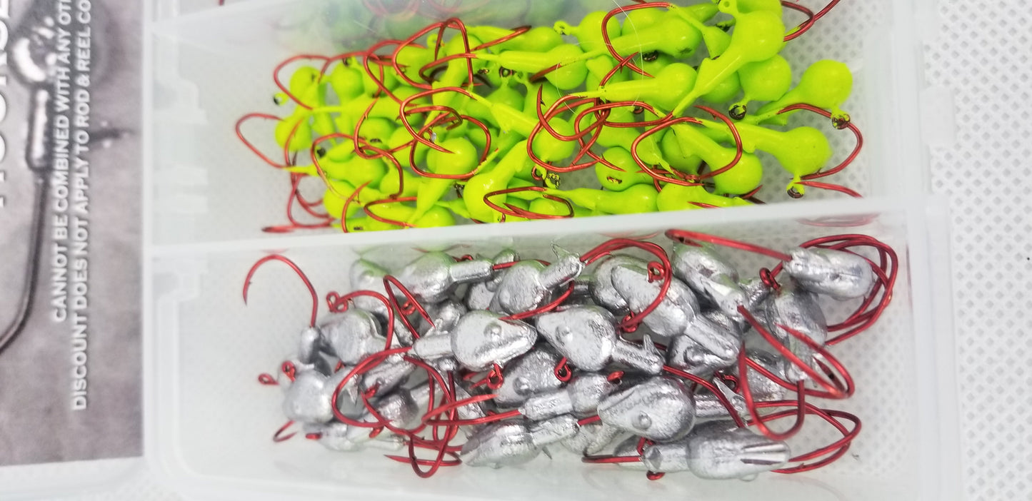 Cam's 3 in 1 Kit Combo [270pc.] Hand Painted Assortment "Nasty Bend Hooks" & All Plastic Curly Tail & Stinger Shad [Hologram Flake] Assortment Kit