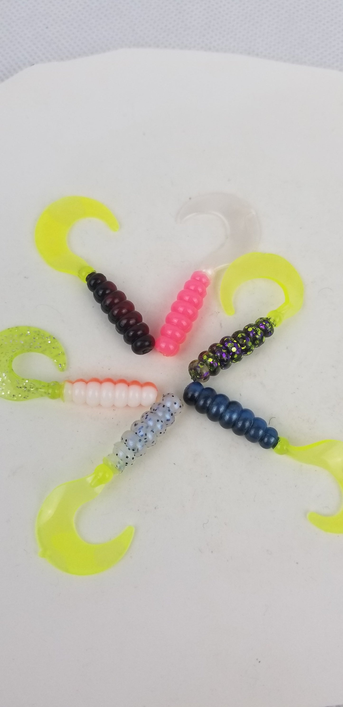 Cam's 3 in 1 Kit Combo [270pc.] Hand Painted Assortment "Nasty Bend Hooks" & All Plastic Curly Tail & Stinger Shad [Hologram Flake] Assortment Kit