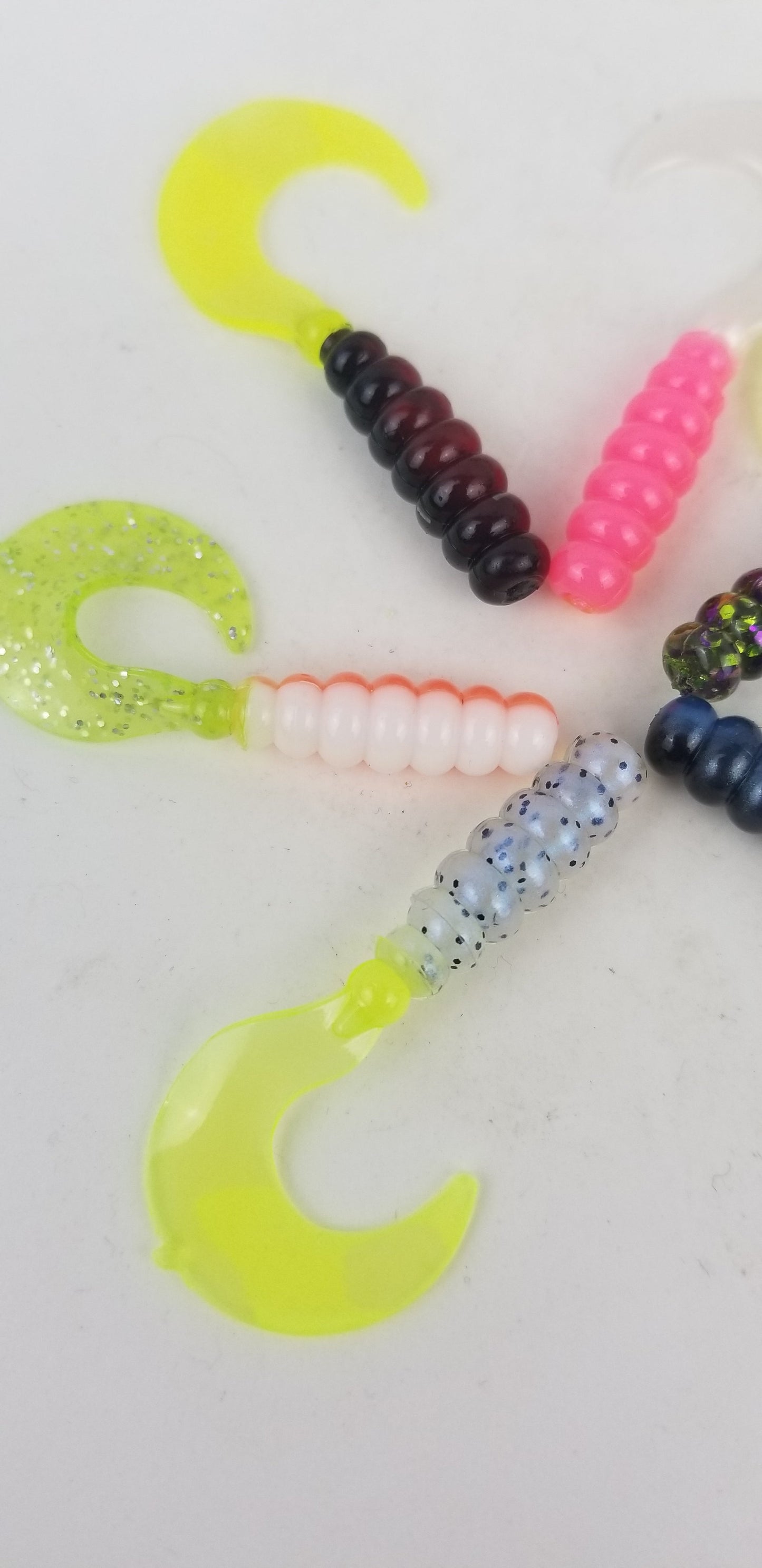 Cam's 3 in 1 Kit Combo [270pc.] Hand Painted Assortment "Nasty Bend Hooks" & All Plastic Curly Tail & Stinger Shad [Hologram Flake] Assortment Kit
