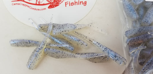 Cam's 2"(HOLOGRAM FLAKE)  Stinger Shad 100pc MONKEY MILK Crappie Soft Jigs [A Cam's Exclusive]